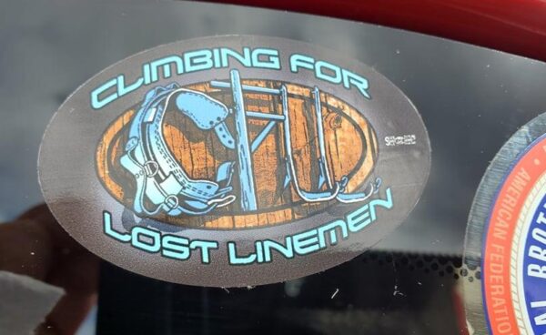 Climbing for lost linemen sticker