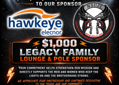 Thank You - Hawkeye Elecnor - $1000 Legacy Family Lounge & Pole Sponsor