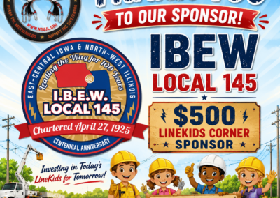 Thank You - IBEW Local 145 - $500 Linekids Corner Sponsor
