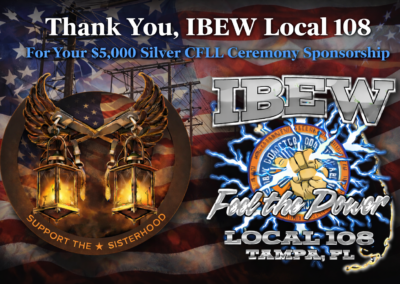 Thank You - IBEW Local 108 - $5000 Silver CFLL Sponsor