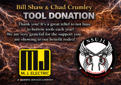Thanks You - MJ Electric for the Tool Donation