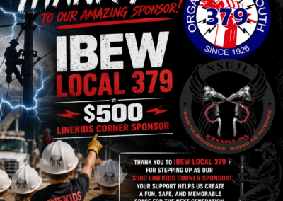 Thank You - IBEW Local 379 - $500 Linekids Corner Sponsor